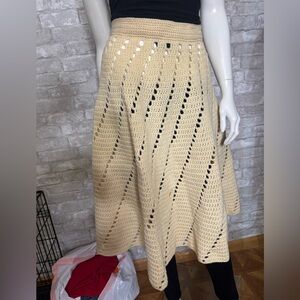 Elegant Cream Crochet Skirt